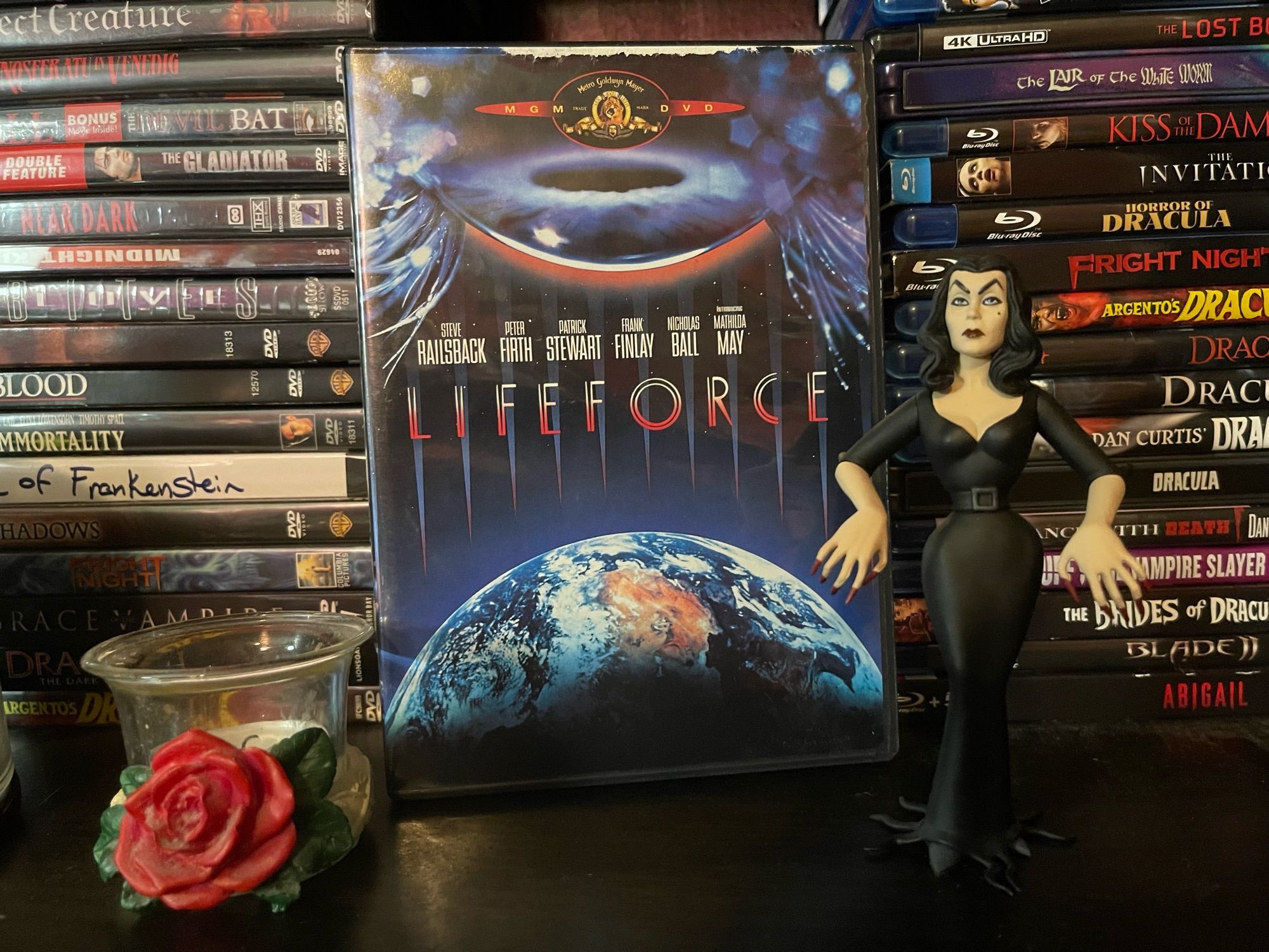 DVD of Lifeforce on a DVD shelf